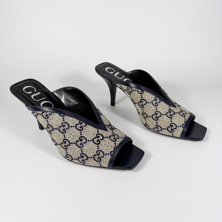 Gucci Tela Retino Kid Crystal GG Heel  - Women’s 10