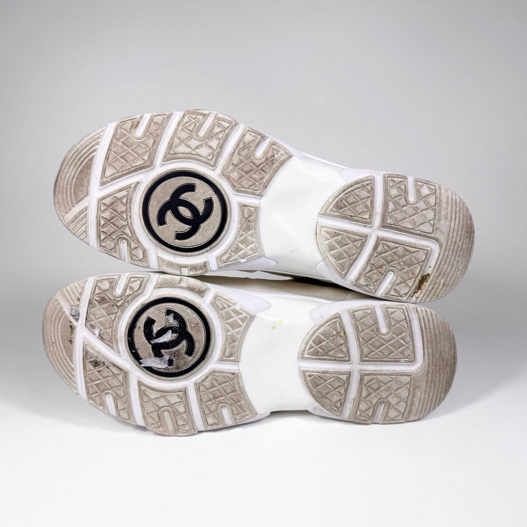 Chanel Suede & Calfskin CC Logo Sneaker - Women’s 9.5