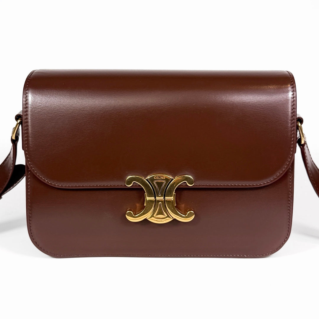 Celine Shiny Calfskin Teen Triomphe Bag