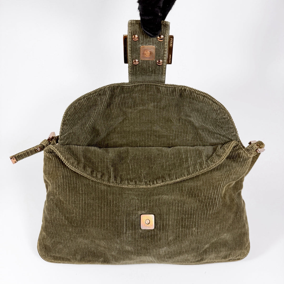 Fendi Corduroy Baguette Bag