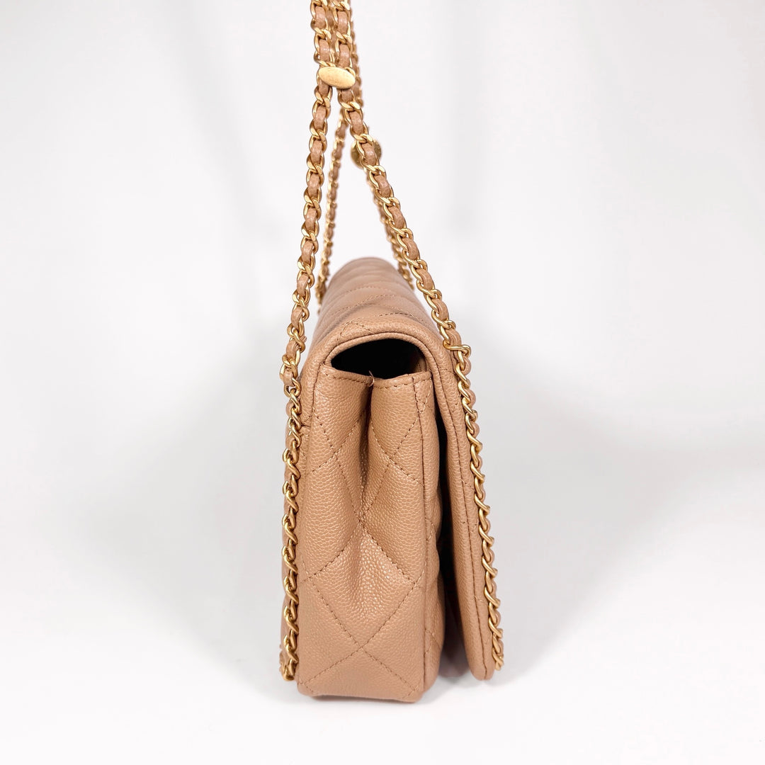 Chanel Quilted Caviar Never Ending Chain Flap Bag