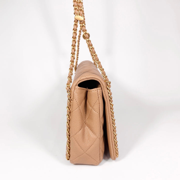 Chanel Quilted Caviar Never Ending Chain Flap Bag