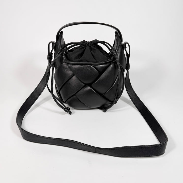 Bottega Veneta Lambskin Intreccio Small Helmet Bag