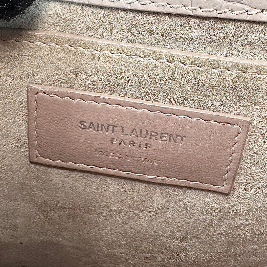 Saint Laurent Crocodile Embossed Medium Sunset Bag