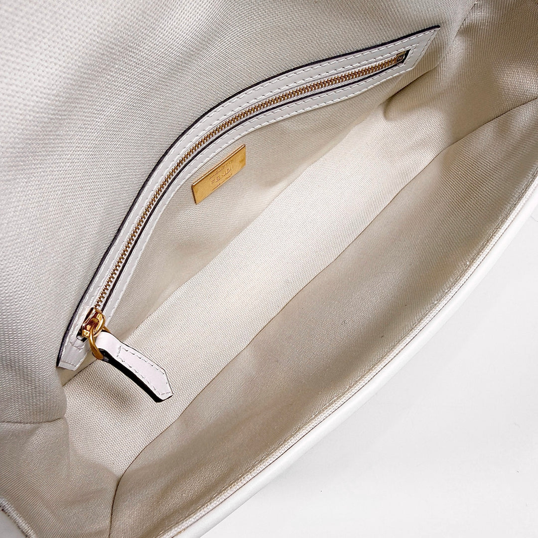 Fendi Embroidered FF Zucca Medium Baguette Bag