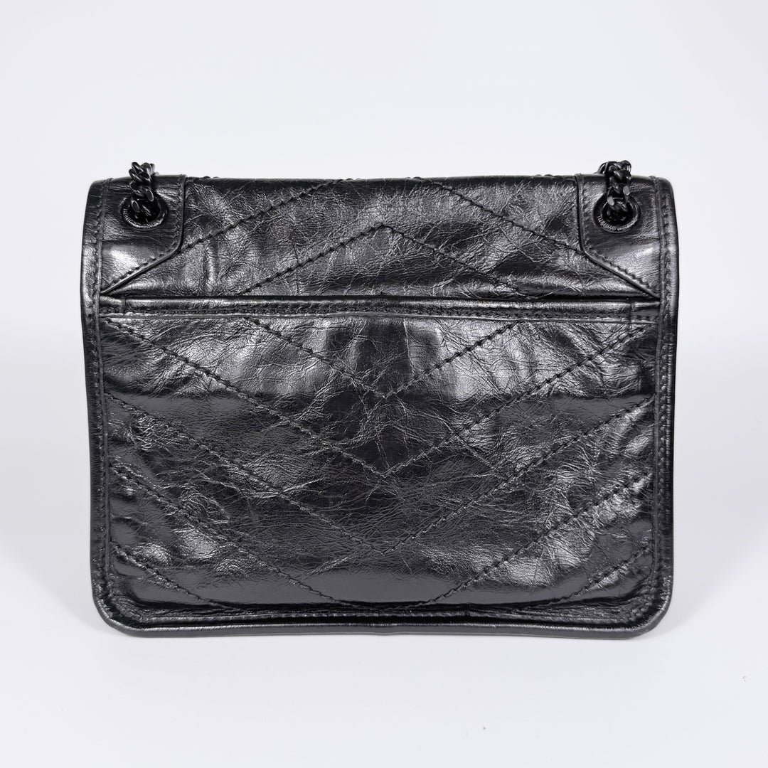 Saint Laurent Crinkled Calfskin Baby Niki Bag