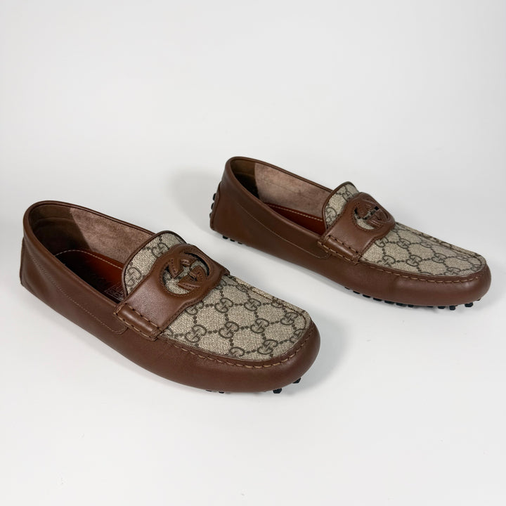 Gucci GG Supreme Leather Driver Loafer - Men’s 8