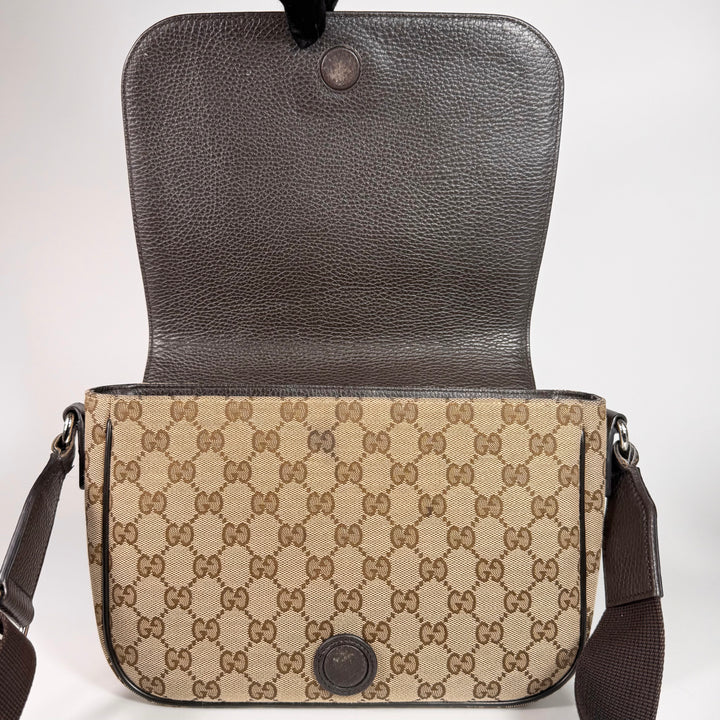 Gucci GG Supreme Canvas Flap Messenger Bag
