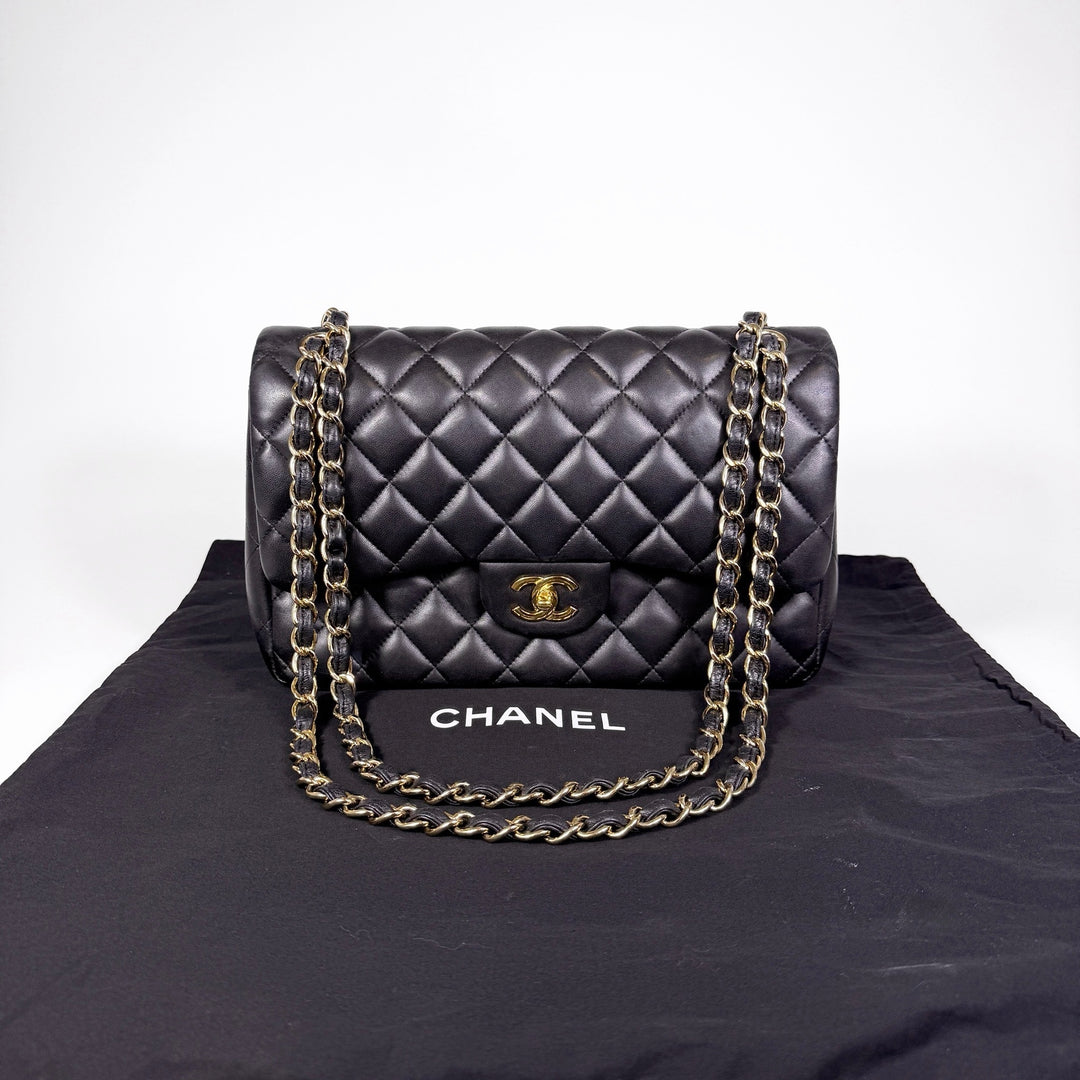 Chanel Quilted Lambskin Jumbo Double Flap Bag