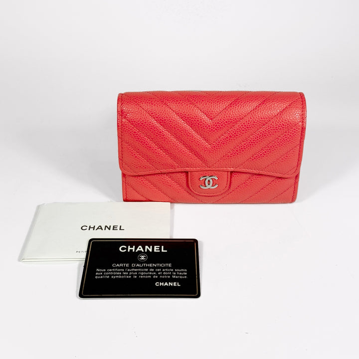 Chanel Chevron Caviar Classic Flap Wallet