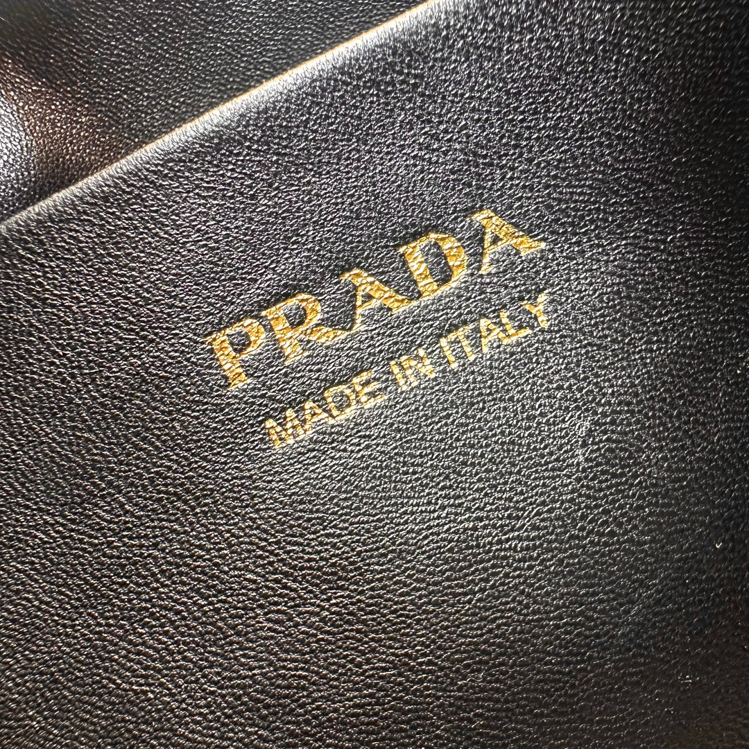 Prada Logo Strap Grained Calfskin Crossbody Bag