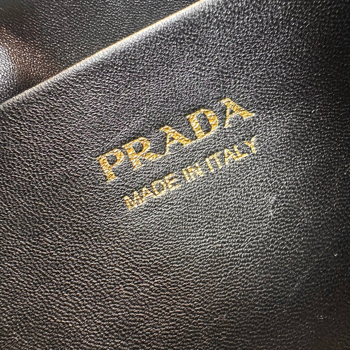 Prada Logo Strap Grained Calfskin Crossbody Bag