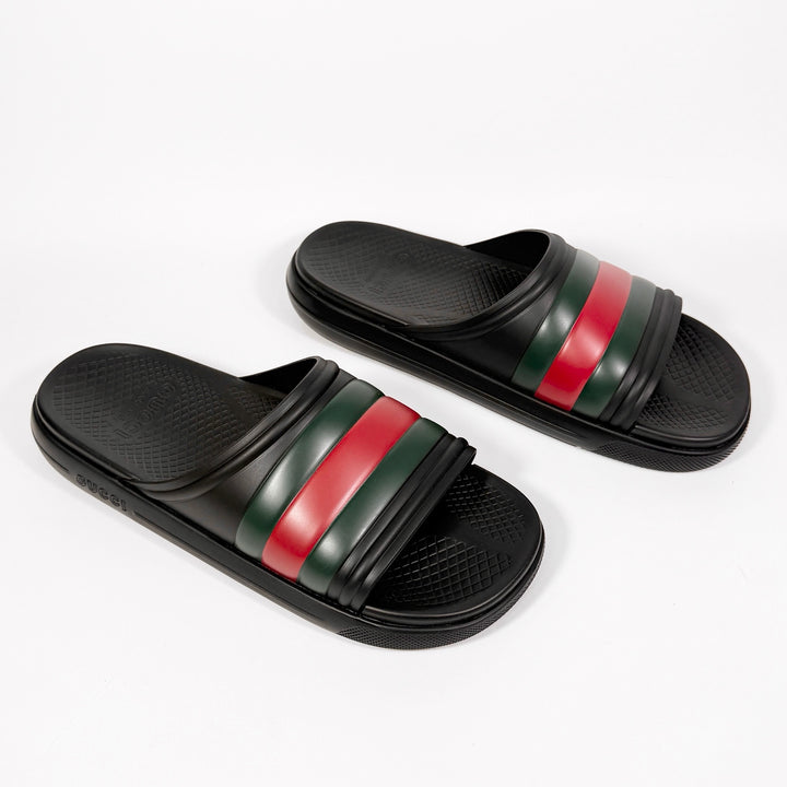 Gucci Web Rubber Pool Slide - Men’s 8.5