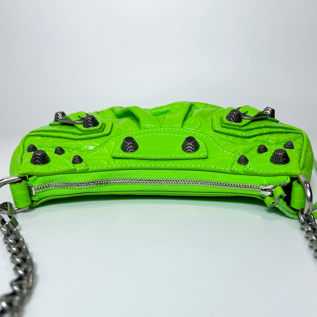 Balenciaga Crocodile Embossed Mini Le Cagole Crossbody