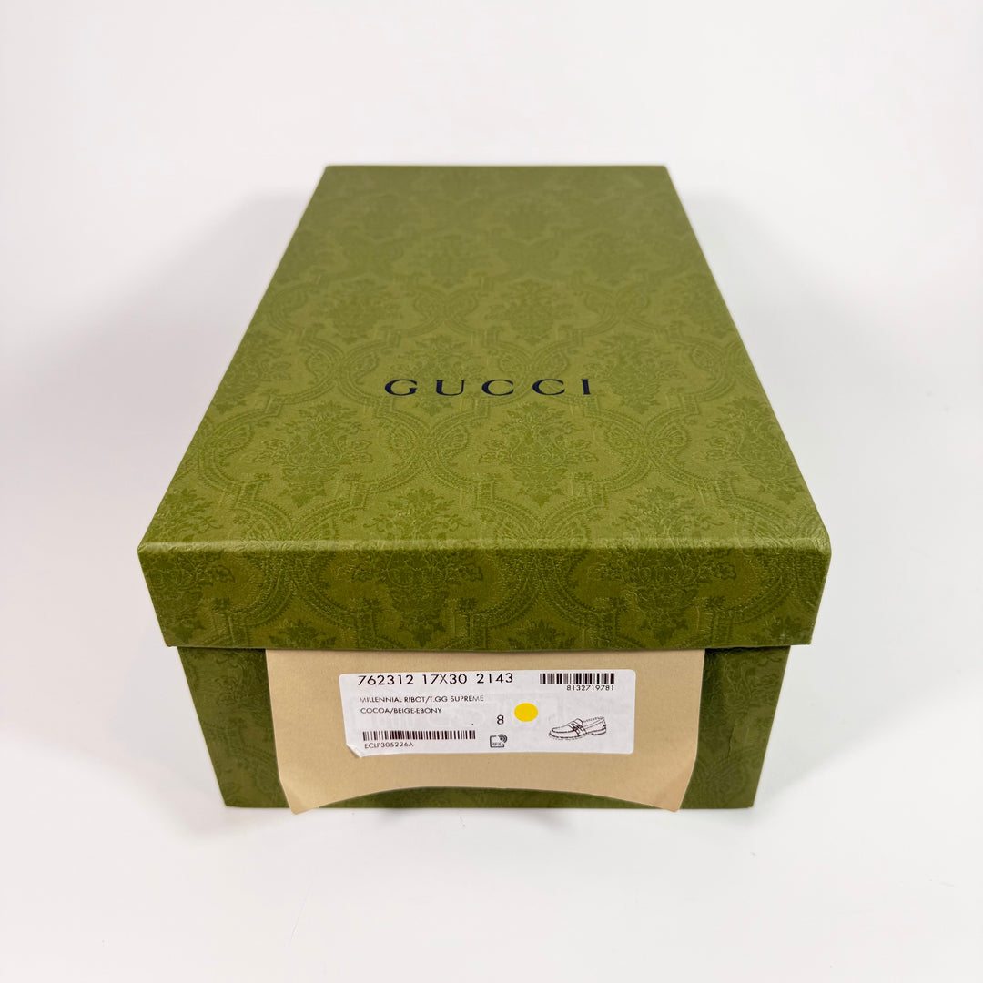 Gucci GG Supreme Leather Buckle Loafer - Men’s 8.5