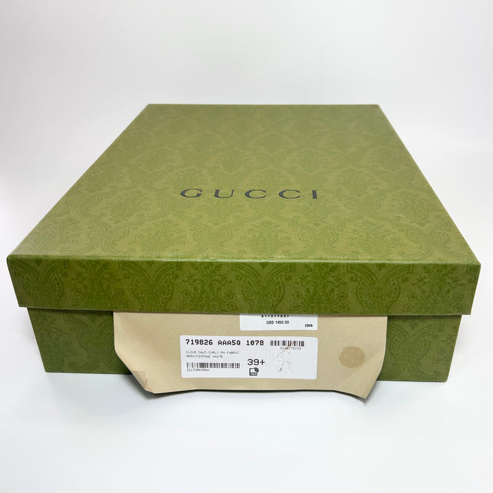 Gucci GG Shearling Effect Cloud Leather Fold Over Boot - Women’s 9.5