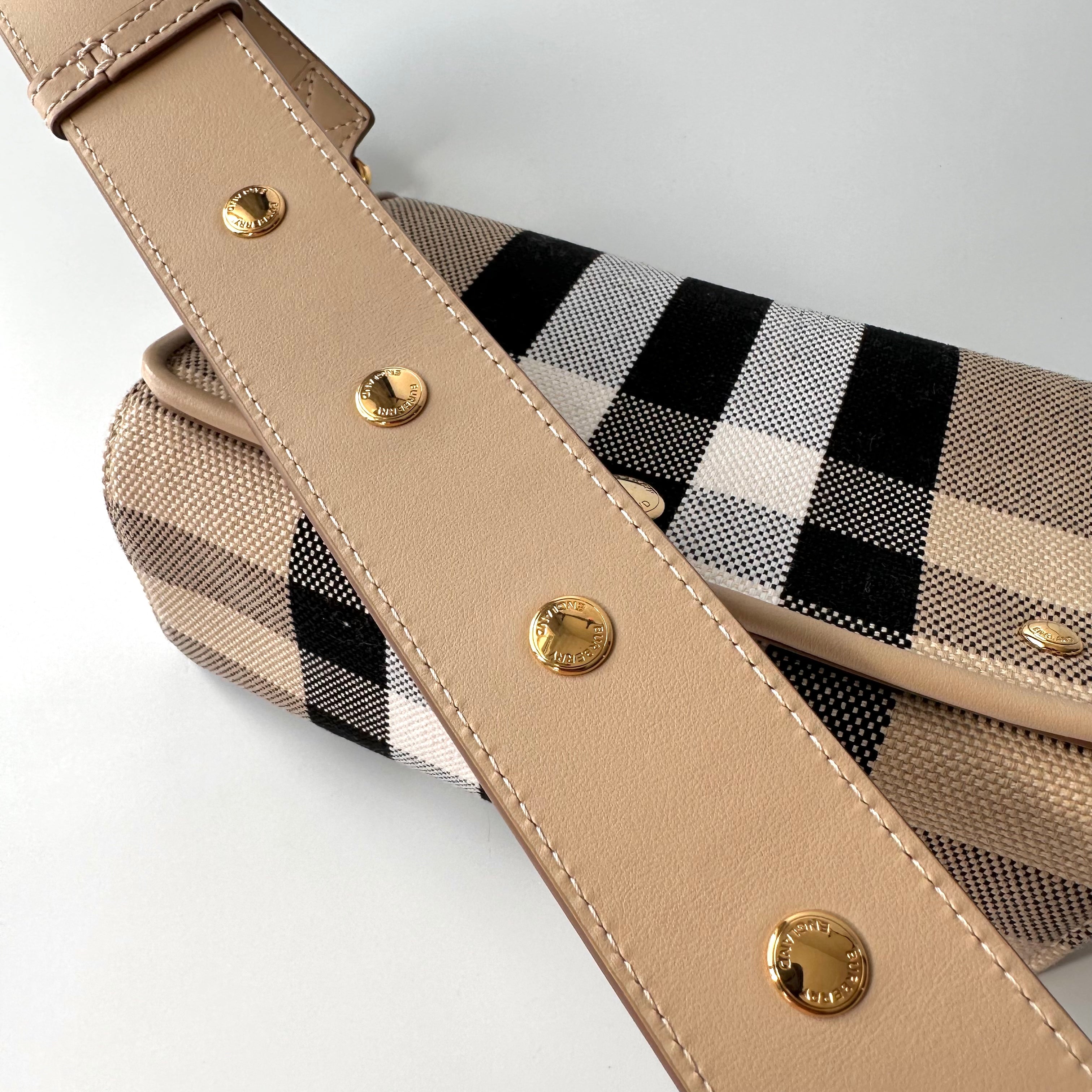 Burberry Hackberry Check Jacquard Canvas Crossbody Bag In Soft