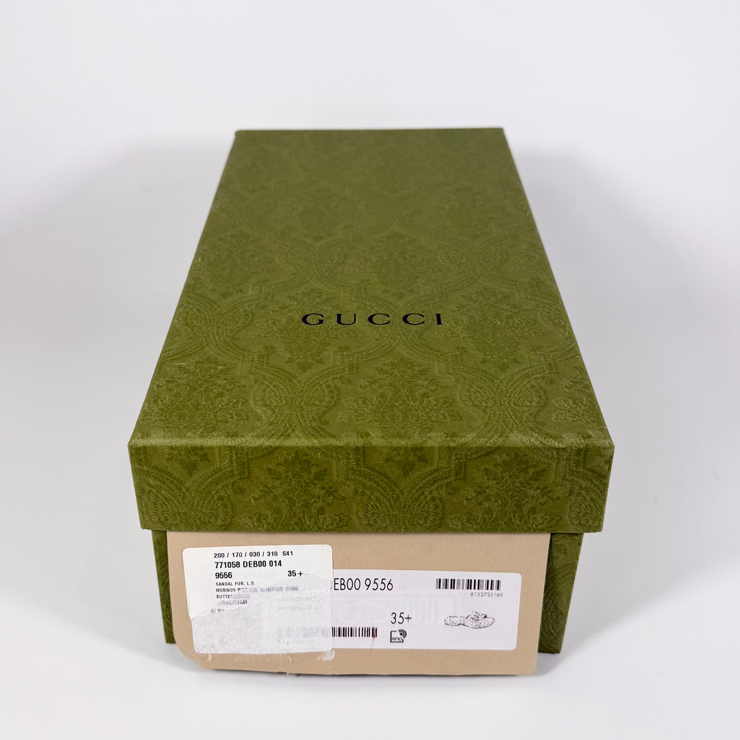 Gucci Shearling GG Cut Out Slide Sandal - Women’s 5.5