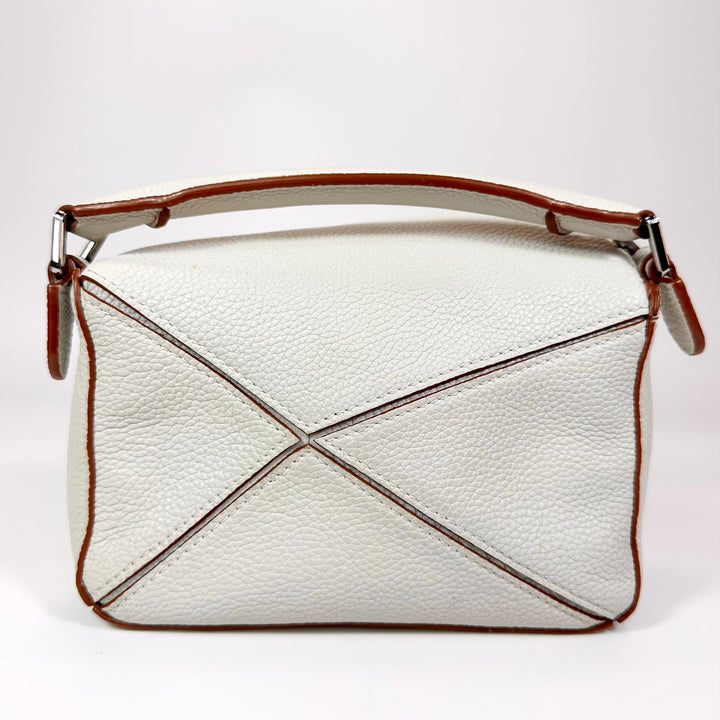 Loewe Calfskin Mini Puzzle Bag Soft White