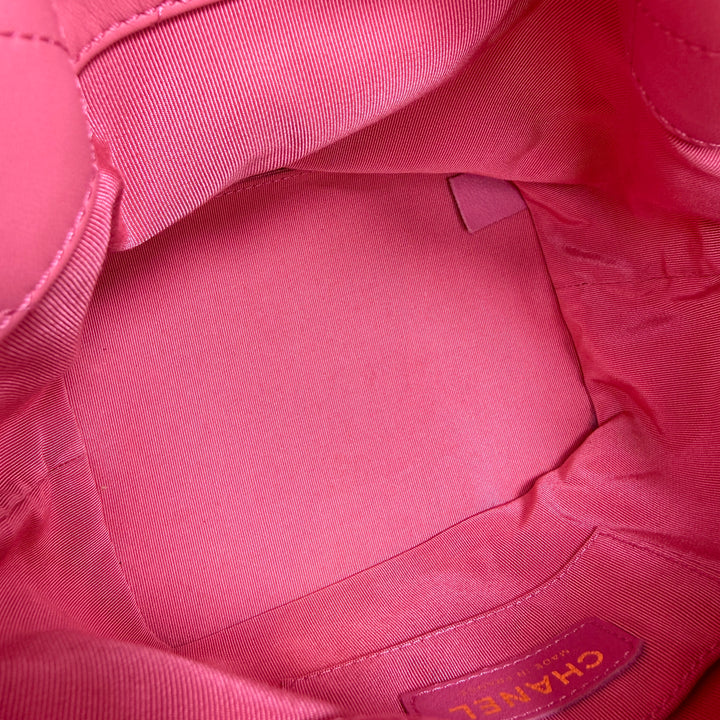 Chanel Quilted Calfskin Drawstring CC Bucket Bag