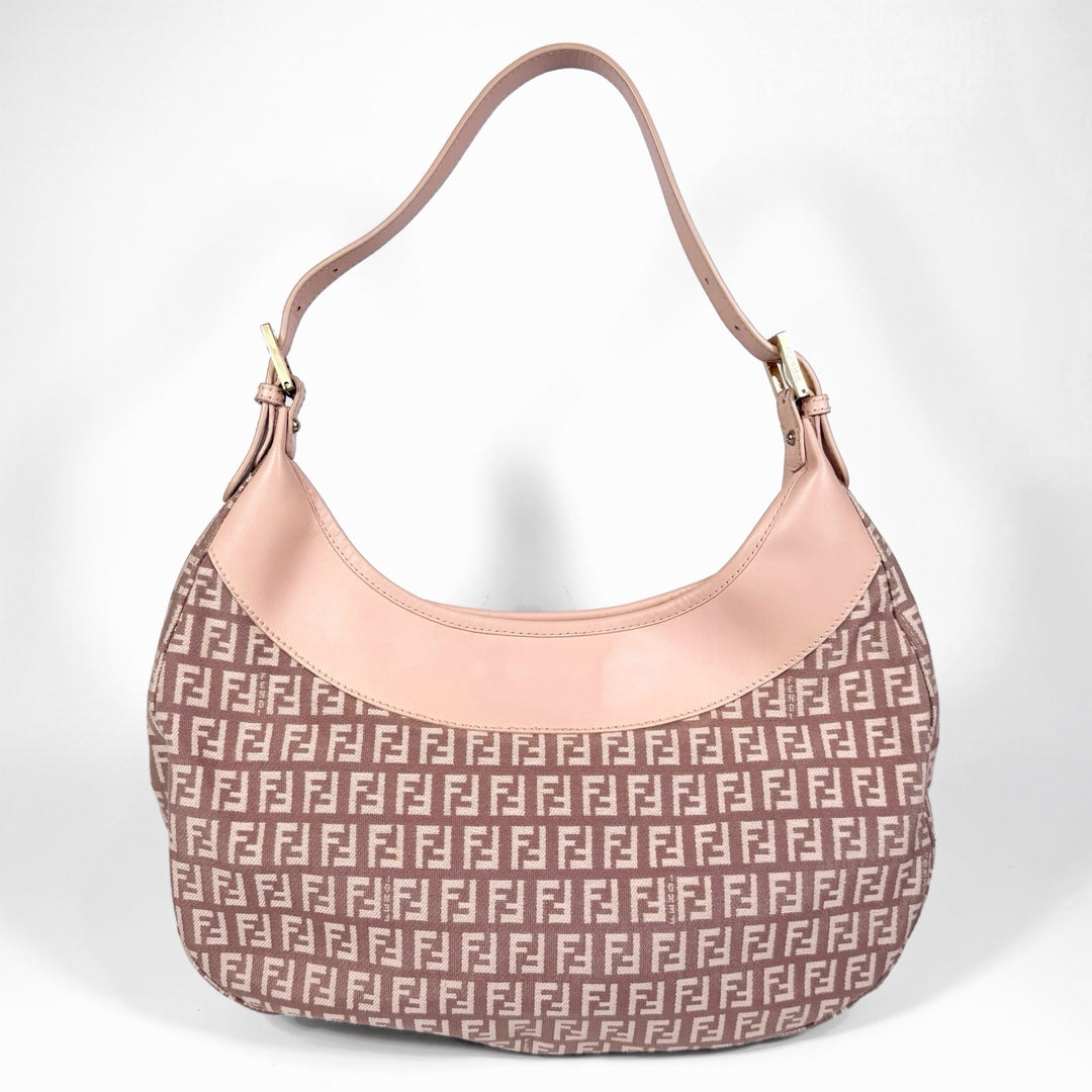 Fendi Zucchino Canvas Hobo Shoulder Bag