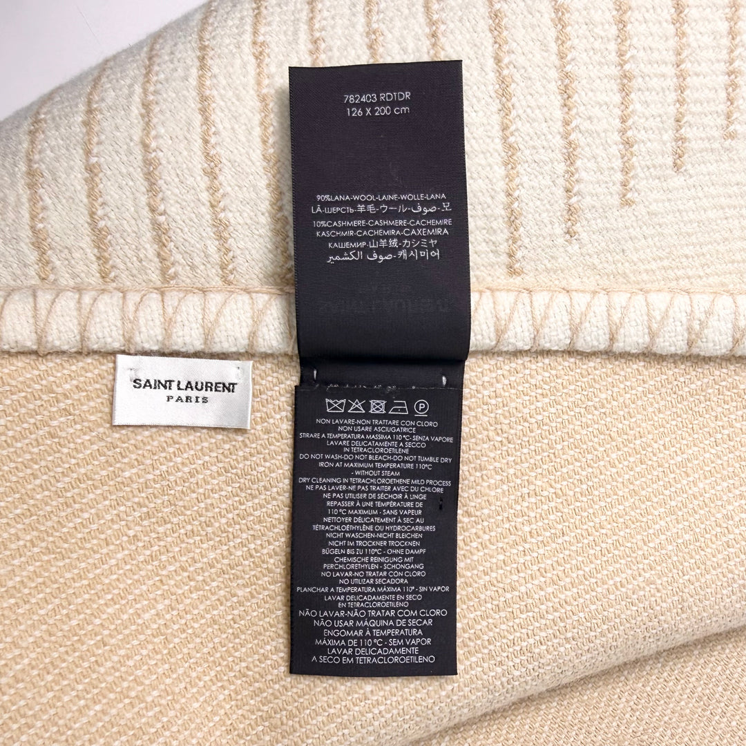 Saint Laurent Wool & Cashmere Jacquard Throw Blanket