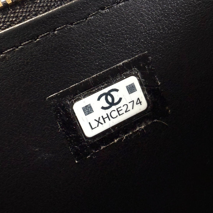 Chanel 25B Crystal Embellished CC Caviar Vanity Case On Chain