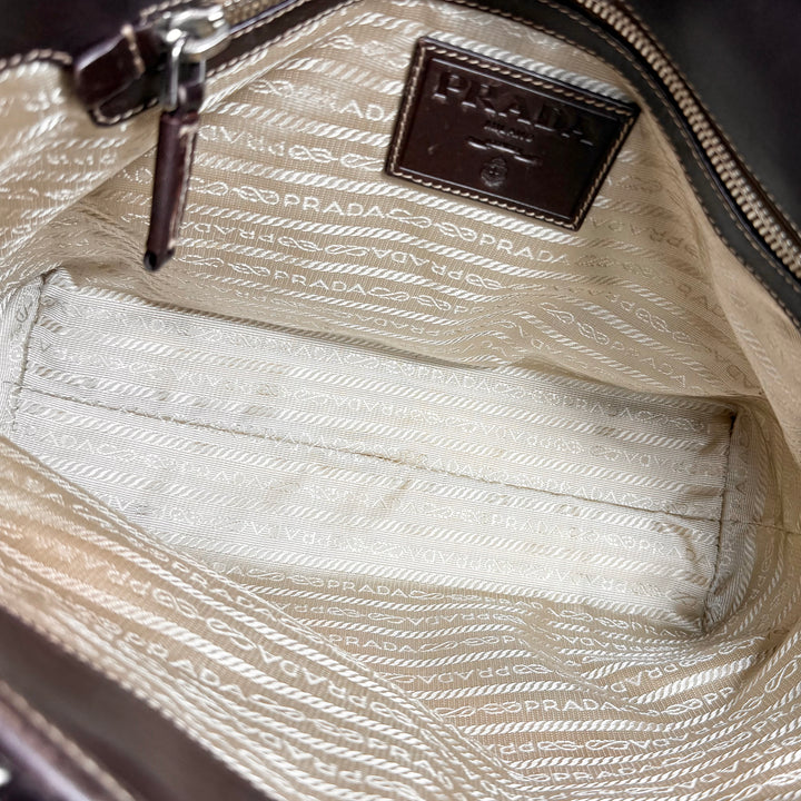 Prada Jacquard Logo Canvas Tote