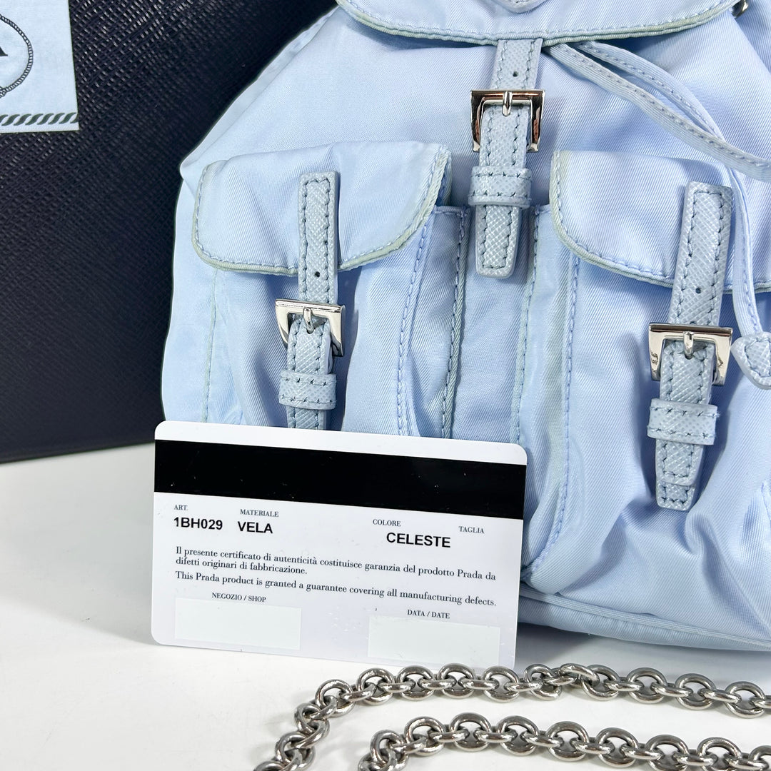 Prada Re-Nylon Mini Backpack Light Blue