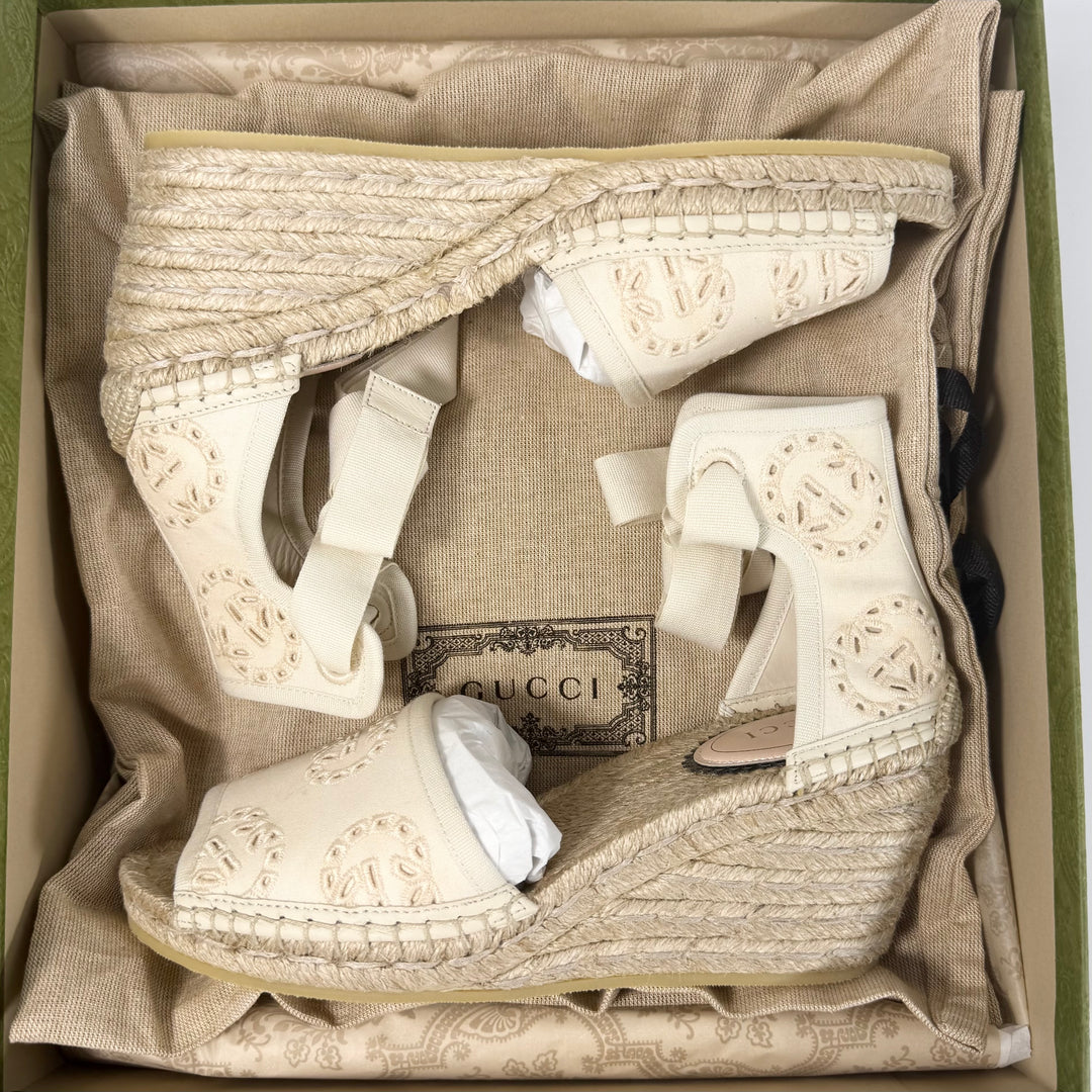 Gucci Damita GG Eyelet Wedge Heel - Women’s 6.5