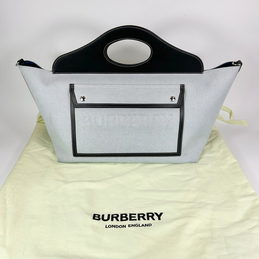 Burberry Canvas Cabas Pocket Tote Bag