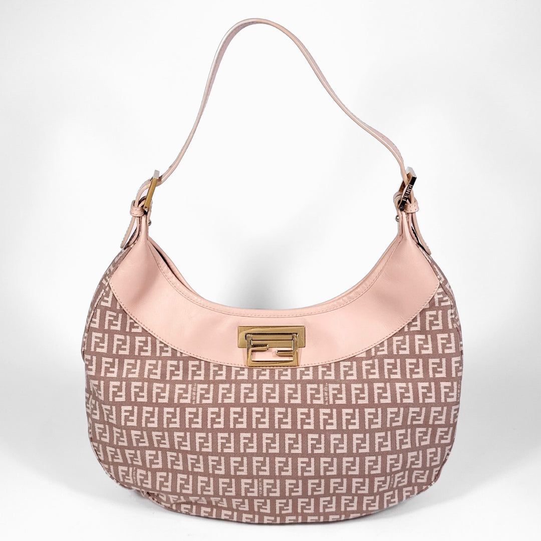 Fendi Zucchino Canvas Hobo Shoulder Bag