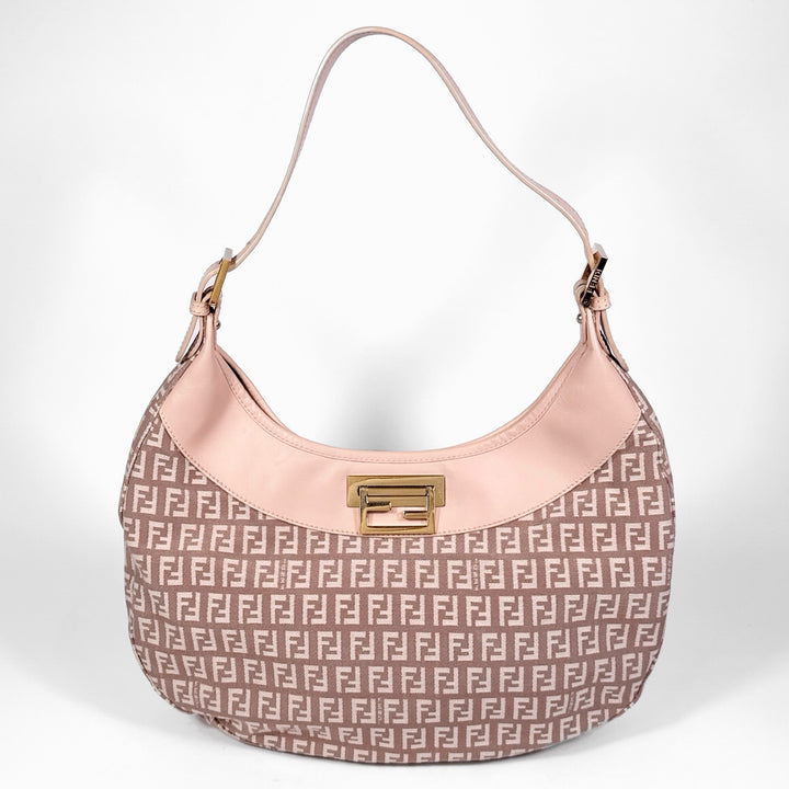 Fendi Zucchino Canvas Hobo Shoulder Bag