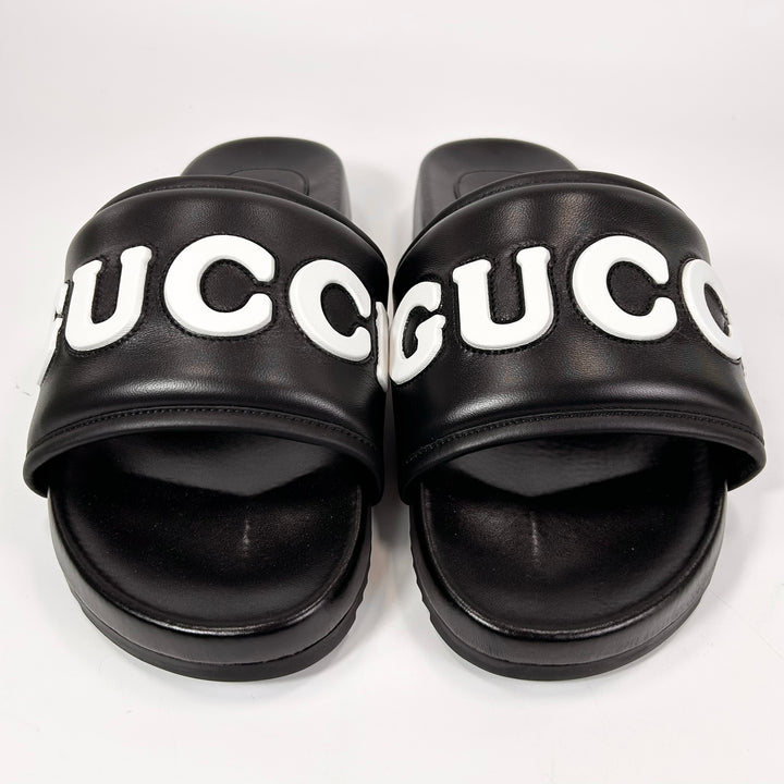 Gucci Sideline Leather Logo Slide - Men’s 11.5