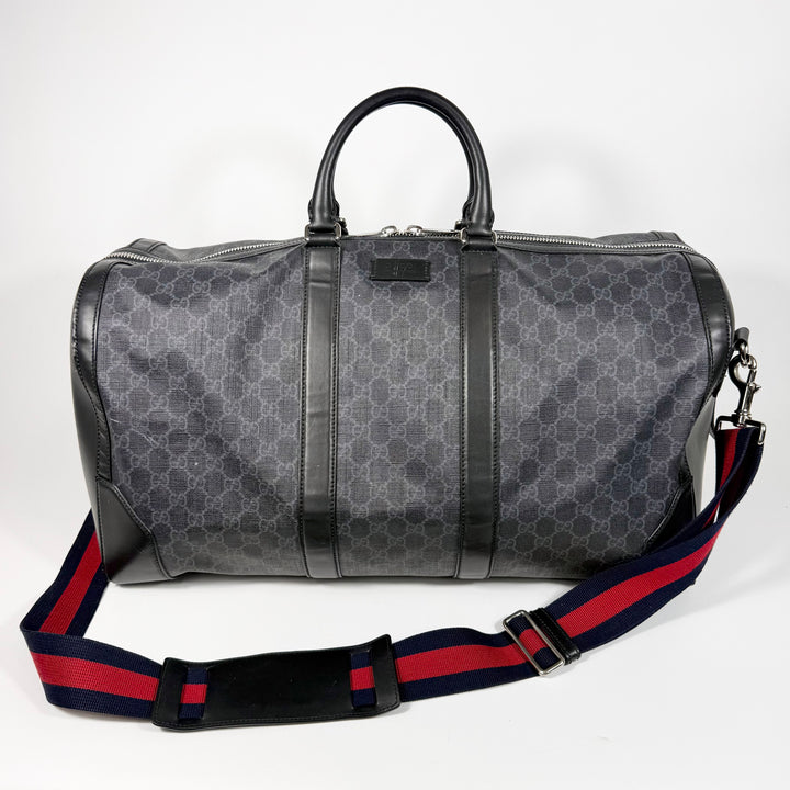 Gucci Black GG Supreme Large Duffle Bag