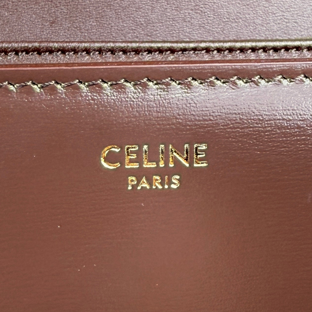 Celine Shiny Calfskin Teen Triomphe Bag