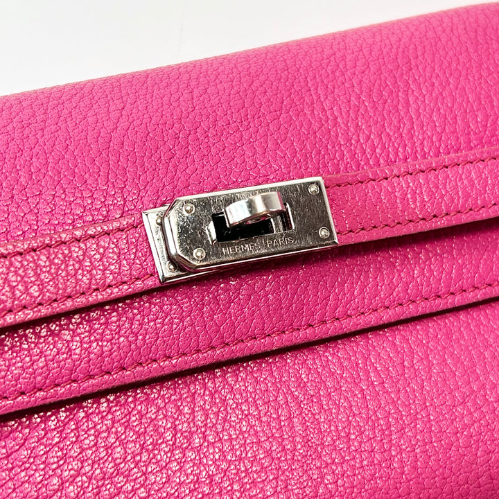 Hermès Magnolia Pink Kelly Wallet Palladium