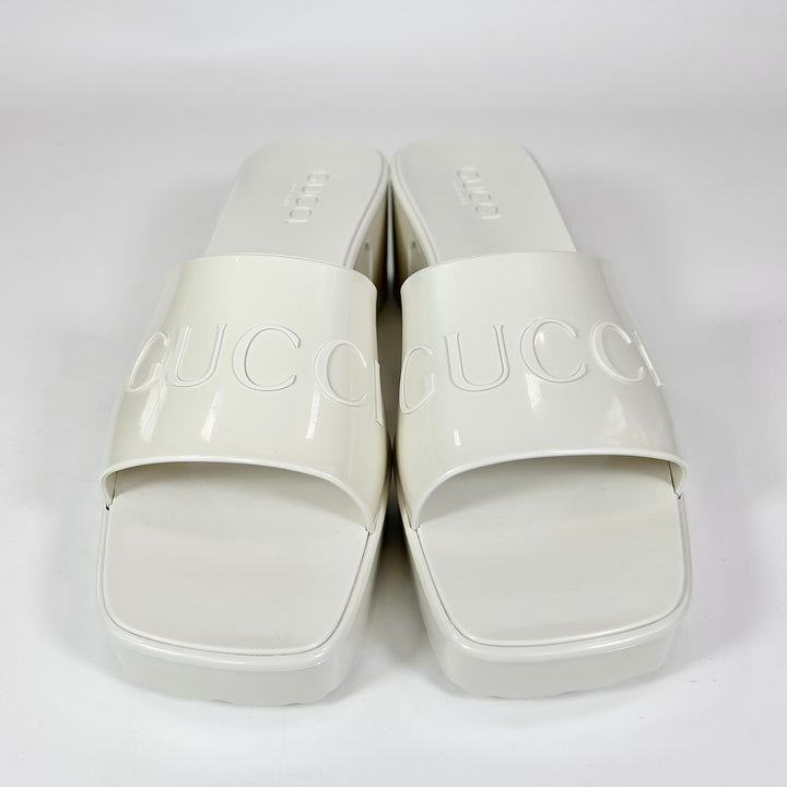 Gucci Rubber Logo Block Sandal - Women’s 8