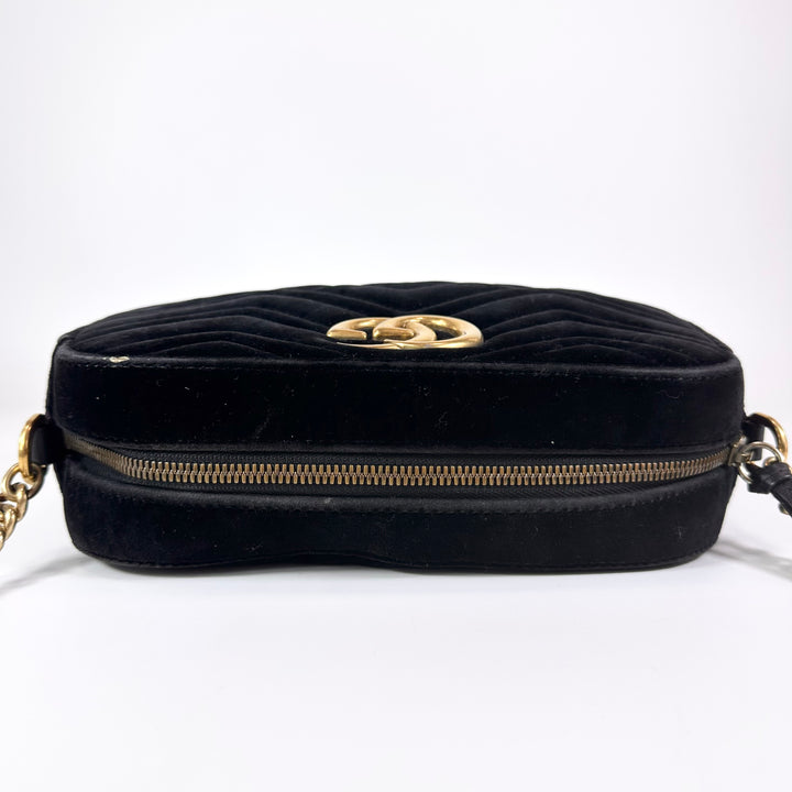 Gucci GG Marmont Velvet Matelasse Small Camera Bag