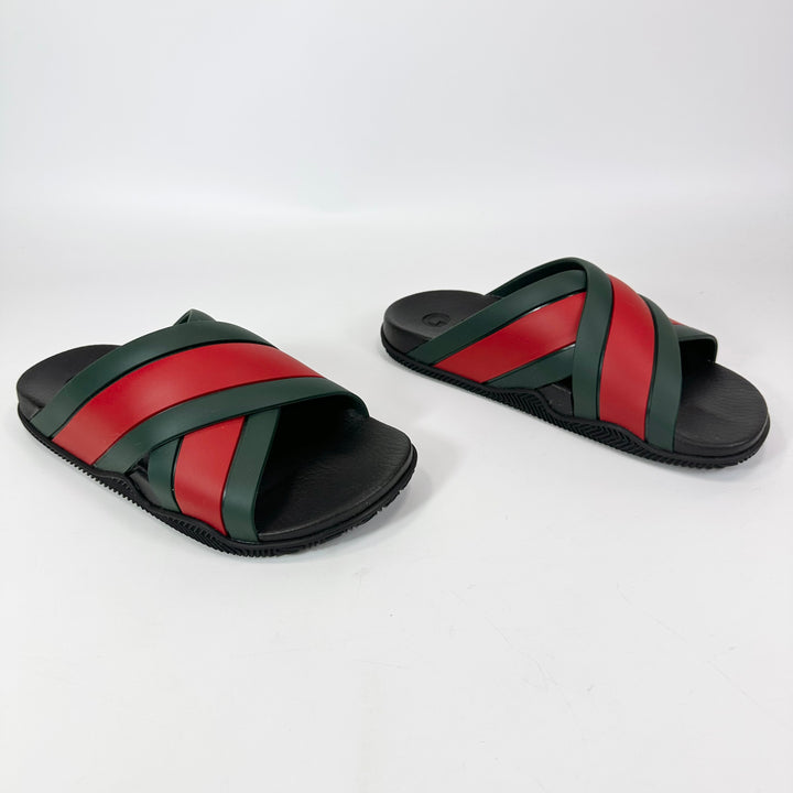 Gucci Rubber Web Criss Cross Slide Sandal - Women’s 6