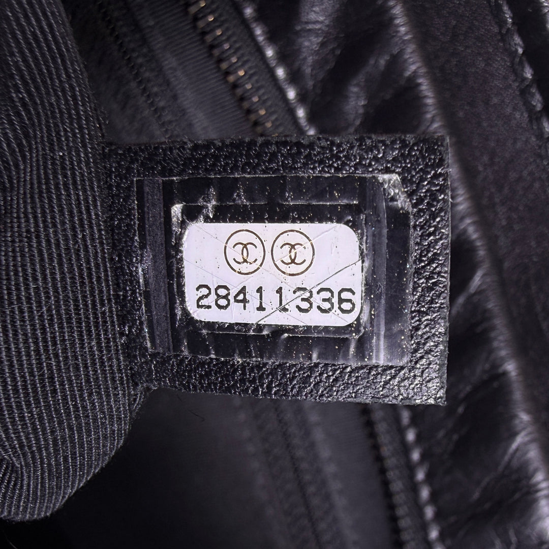 Chanel Chevron Aged Calfskin So Black Medium Gabrielle Bag