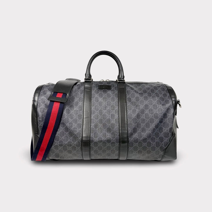 Gucci Black GG Supreme Large Duffle Bag