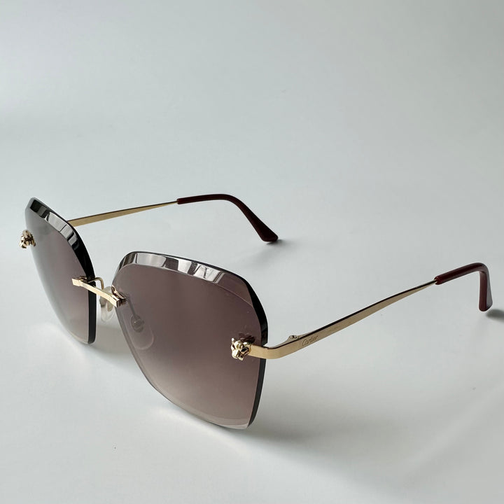 Cartier Rimless Faceted Metal Sunglasses CT0147S