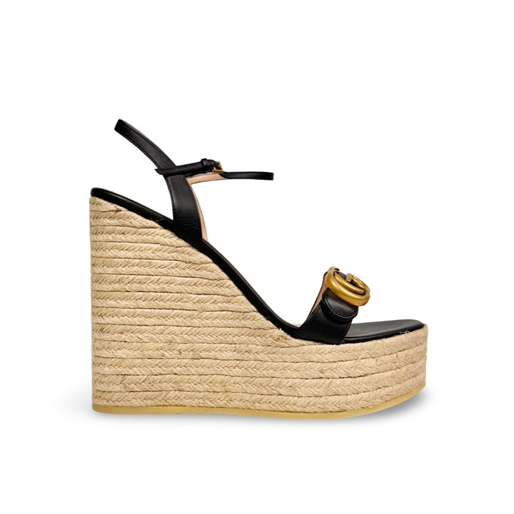 Gucci GG Marmont Espadrille Wedge Sandal - Women’s 11.5