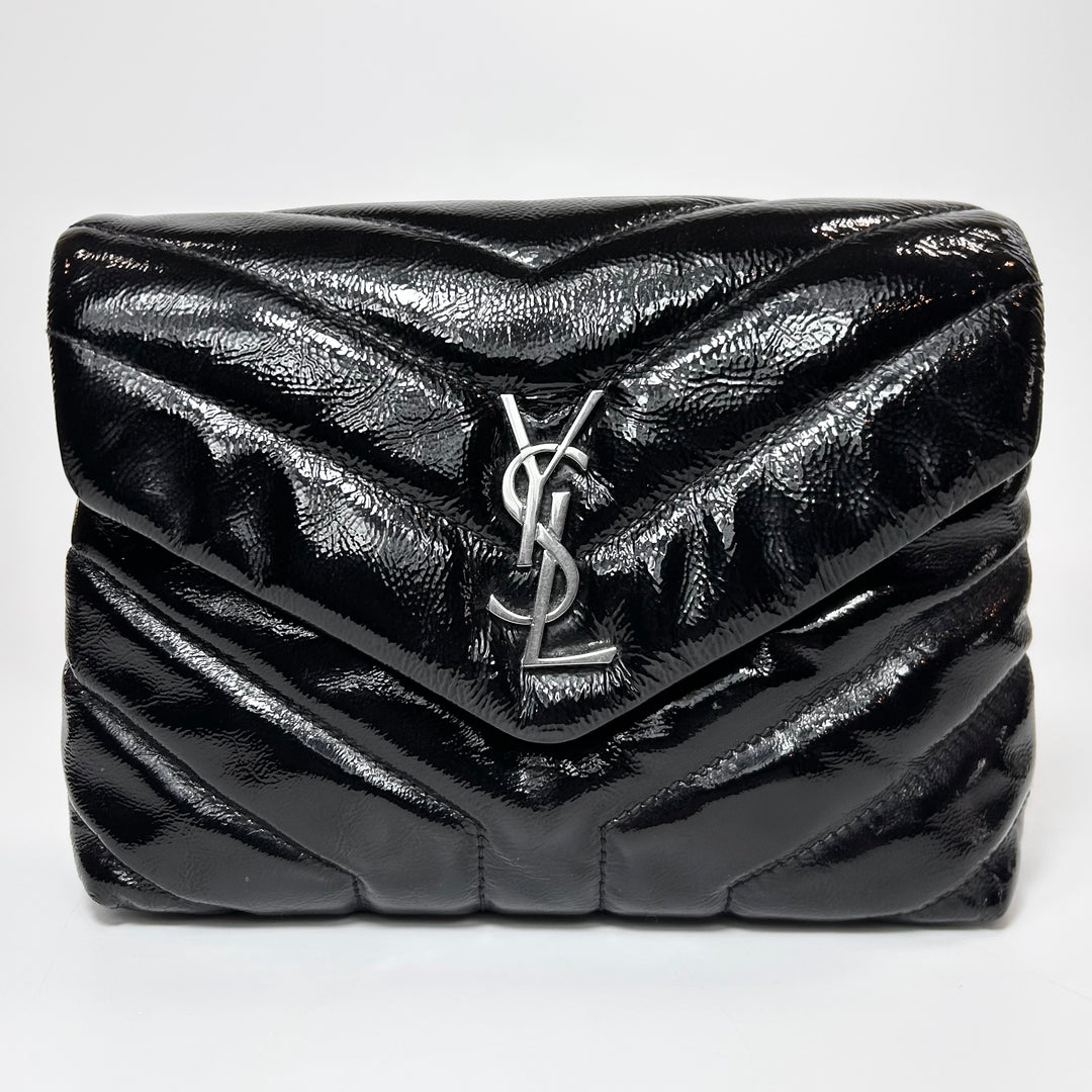 Saint Laurent Crinkle Patent Toy Loulou Crossbody Bag