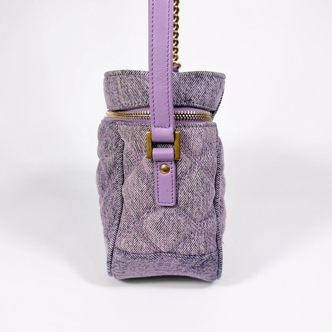 Saint Laurent Quilted Denim 80’s Vanity Bag