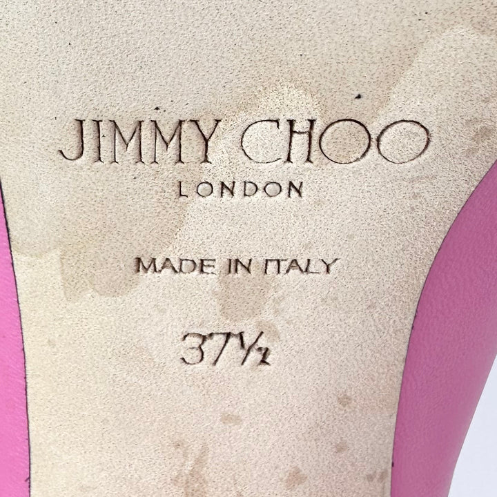 Jimmy Choo Logo Strap Leather Mule Heel - Women’s 7.5