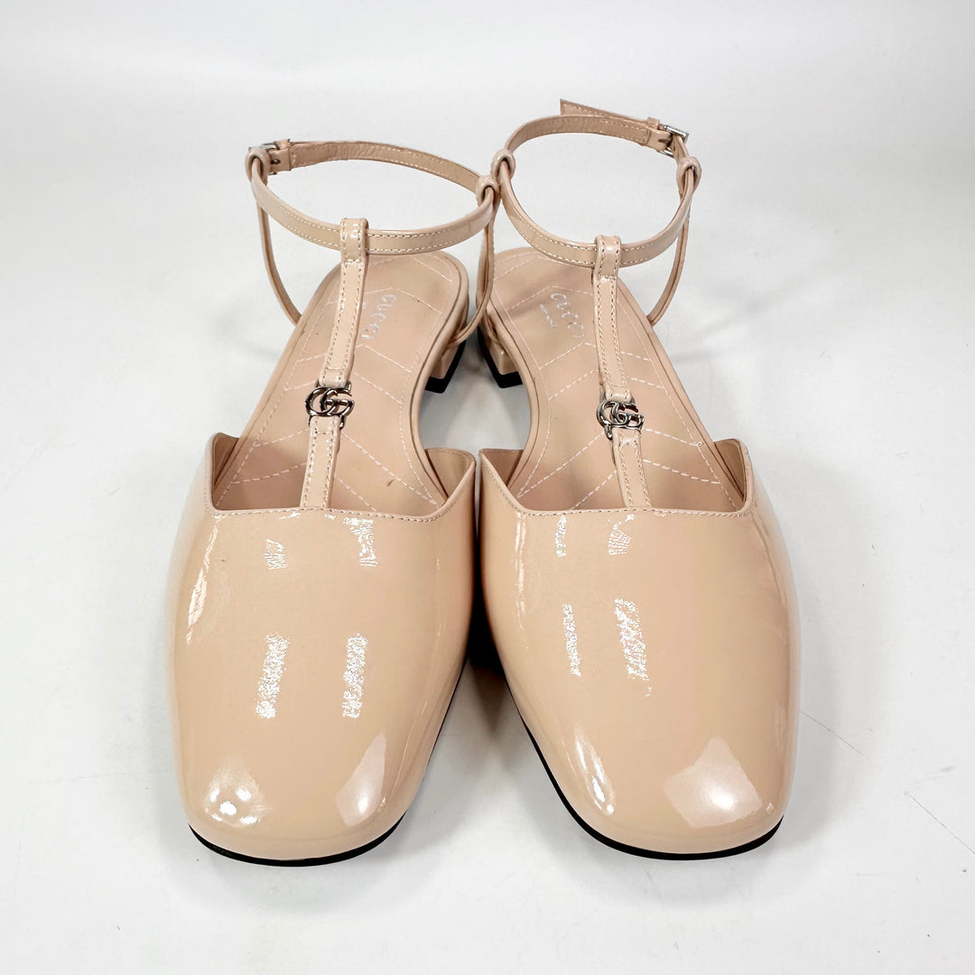 Gucci Double G Patent Leather Ballerina Flat - Women’s 6.5