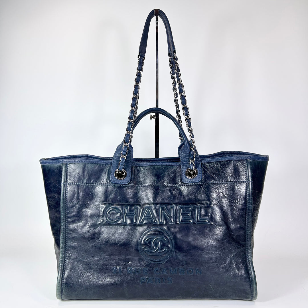 Chanel Glazed Calfskin Large Deauville Tote Bag