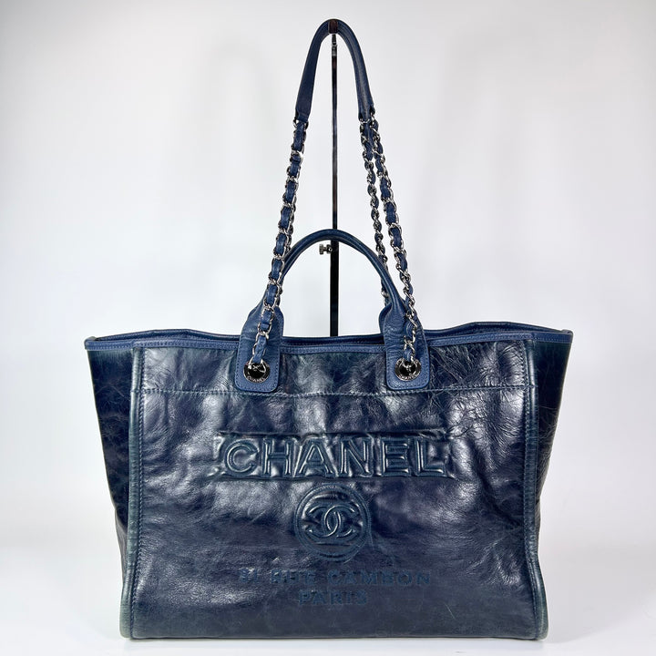 Chanel Glazed Calfskin Large Deauville Tote Bag